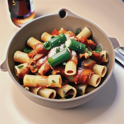 Spicy pork rigatoni