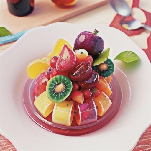 Wine jellies with seasonal fruits