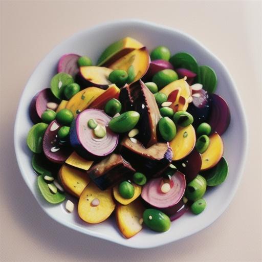 Miso pork, beetroot and pea salad recipe