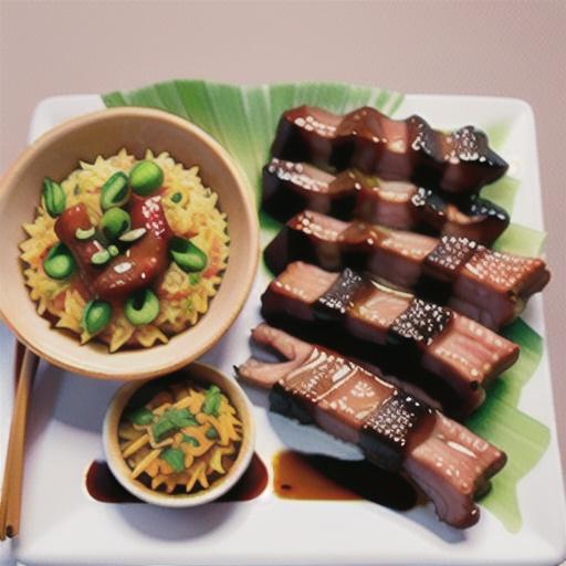 Sticky char siu pork spare ribs with quick fried rice