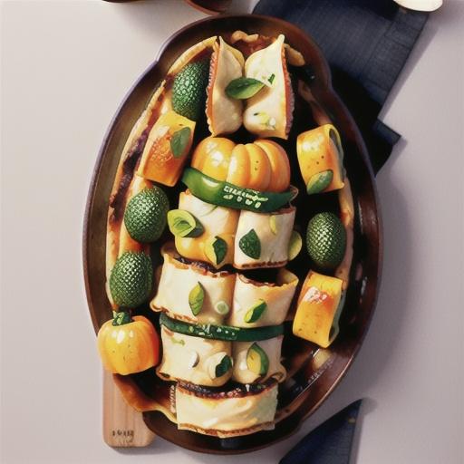 Pumpkin and mushroom rotolo