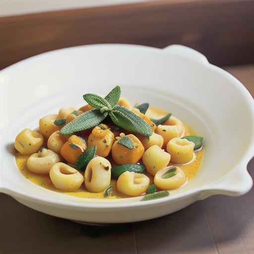 Gnocchi with roasted pumpkin and sage burnt butter sauce