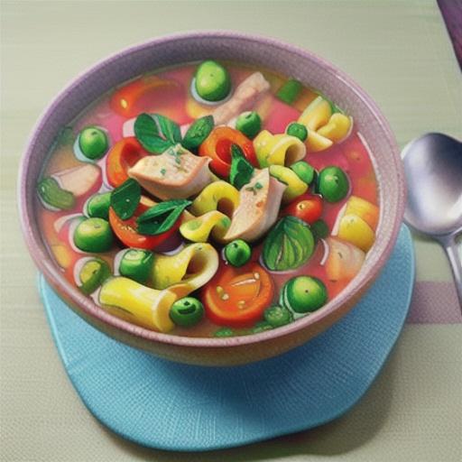Healthy chicken noodle and vegetable soup recipe