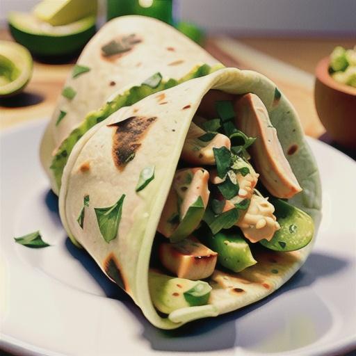 Mexican chicken and guacamole wraps