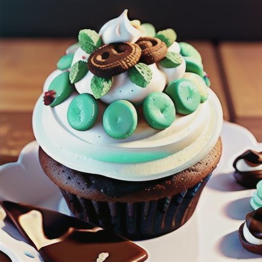 Mint Devil's Food Cupcakes
