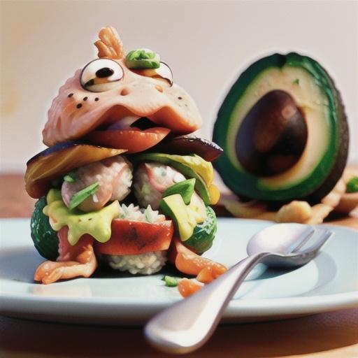 Salmon and avocado rice balls