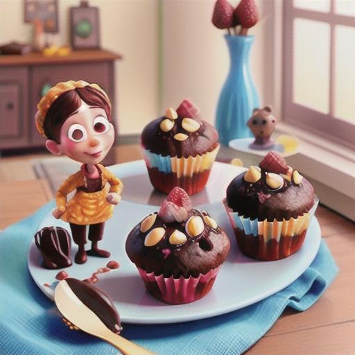 Chocolate and raspberry muffins