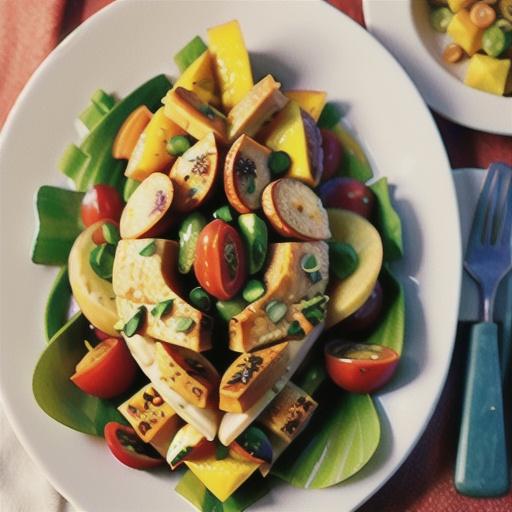 Coronation chicken and mango salad