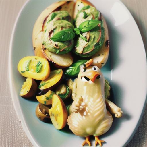 Roast chicken with pesto potato salad