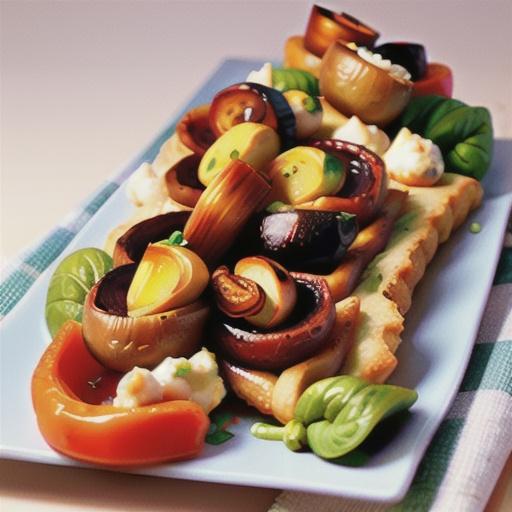 Roast vegetable & ricotta tart