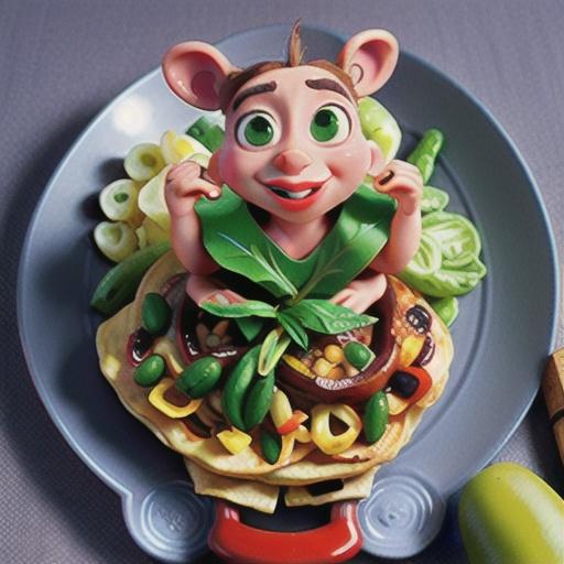 Pork & bean sprout omelette