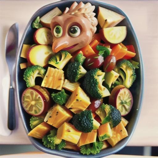 Chopped chicken and broccoli salad