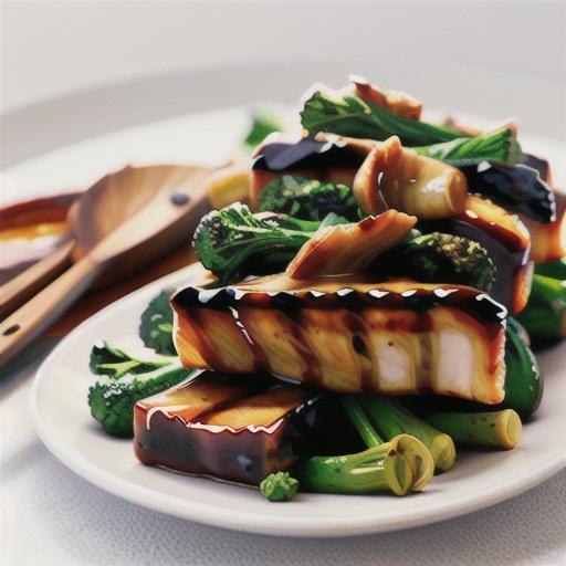 Glazed hoisin pork belly with chargrilled broccolini