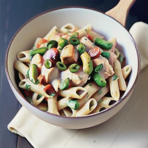 Low-fat creamy chicken pasta