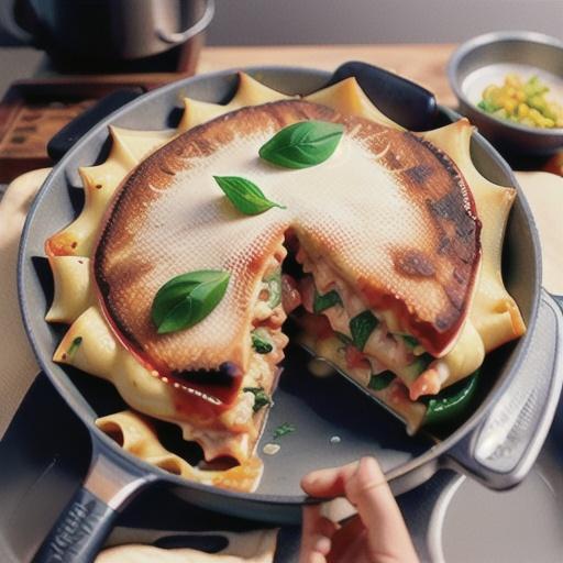 Salmon frying pan lasagne