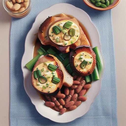 Pork loin chops with smoky baked beans
