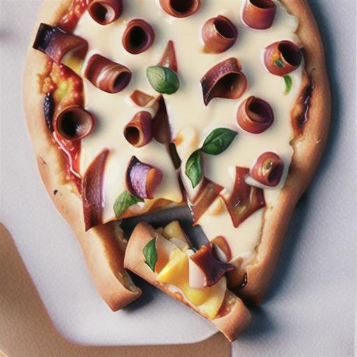 Apple, pancetta and cheddar pizza