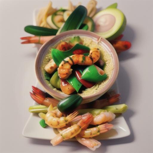 Crisp rice noodles with prawns and tofu