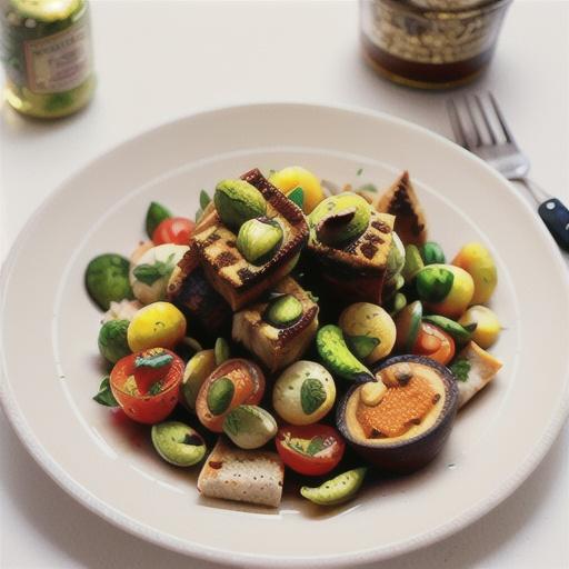 Pistachio dukkah-crusted lamb with roasted tomato fattoush