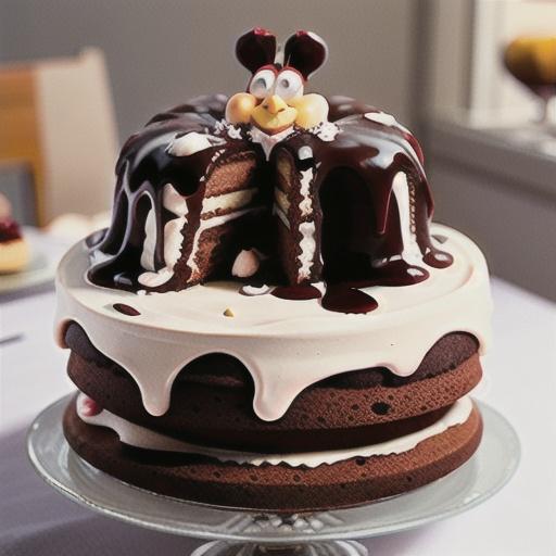 Flourless brandy chocolate cake with cherry syrup