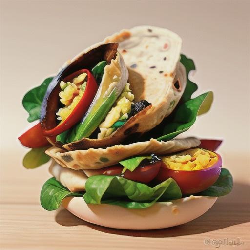 Dukkah-spiced egg wraps