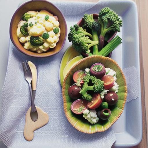 Frittatine with broccolini, ricotta and olives