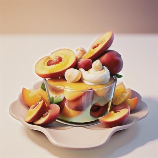 Peaches with honey & yoghurt mousse