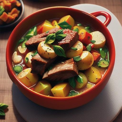 Semi-dried tomato braised beef and potato stew