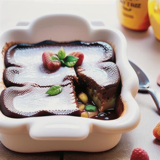 Chocolate and raspberry self-saucing pudding