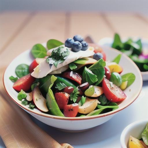 Pear and blue cheese salad with poached chicken