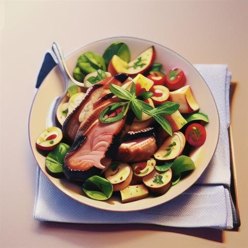 Pork saltimbocca with roasted parsnip salad