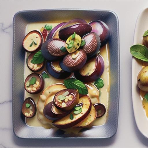 Plum and mustard beef with duck fat potatoes recipe