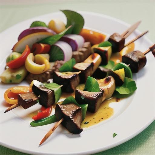 Beef, herb and garlic skewers