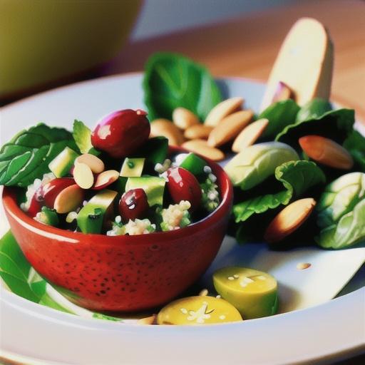 Quinoa Salad with Mint, Almonds and Cranberries