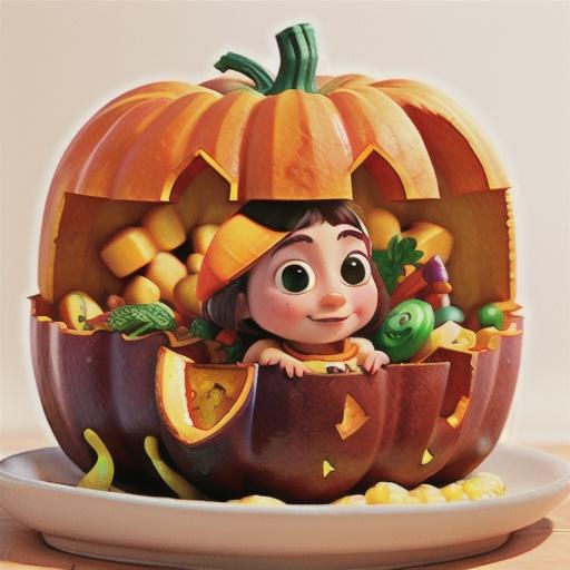 Pumpkins with bean stew