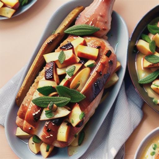 Roast pork with chunky apple and sage sauce