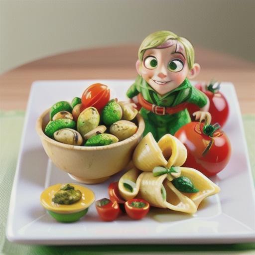 Roasted tomato and pesto pasta