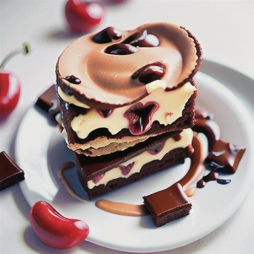 White chocolate cherry brownie