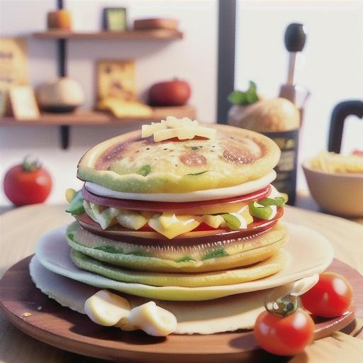 Ham, cheese and tomato omelette