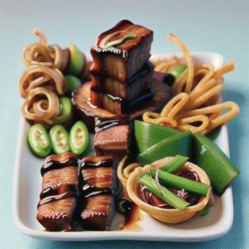 Sticky barbecue beef bites with crispy noodles