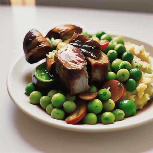Rosemary lamb with mashed peas