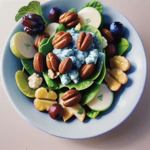 Grape and Walnut Side Salad with Blue Cheese Dressing