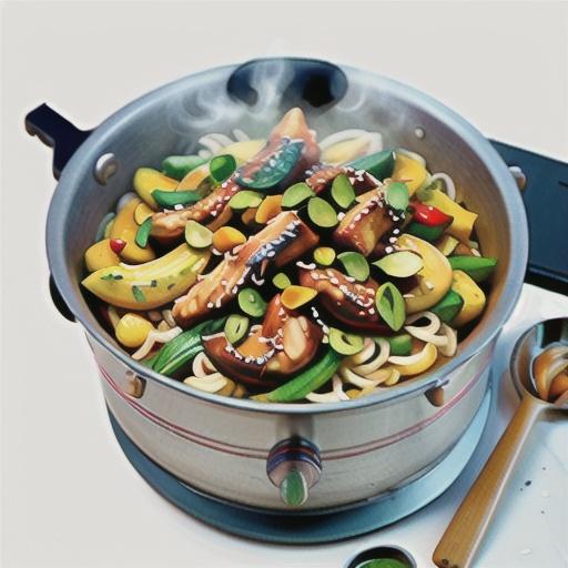 Honey and sesame chicken stir-fry