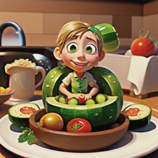 Floating Cucumber, Tomato, and Onion Salad