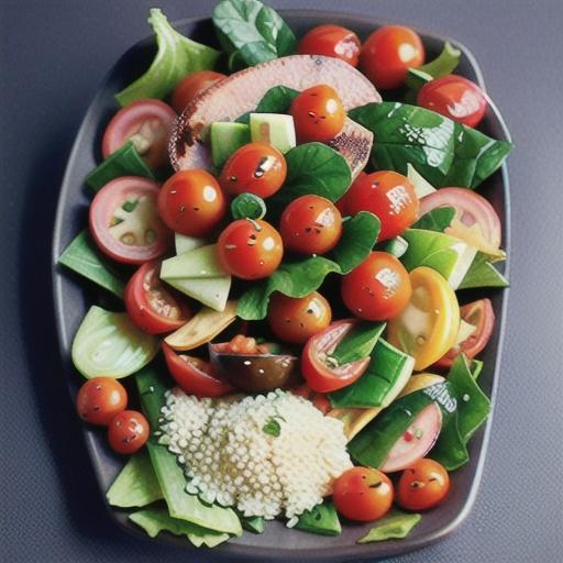Blistered tomato and chicken couscous salad