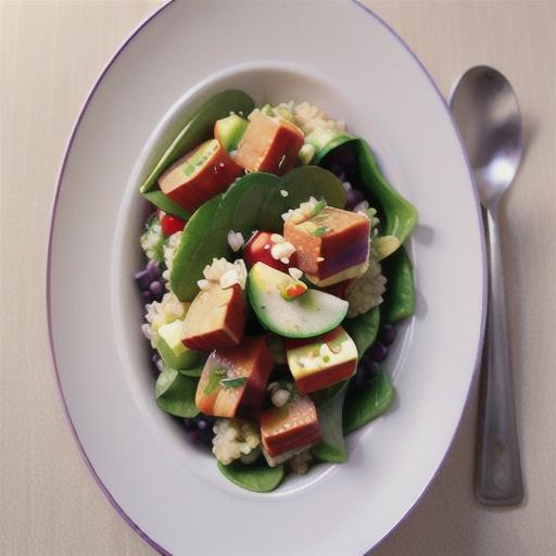 Apple, quinoa & lentil salad with maple pork