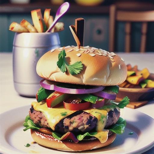 Smashed pork burgers with apple slaw