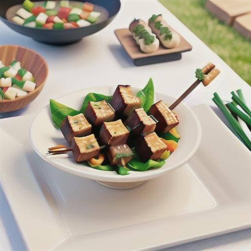 Sesame chicken skewers