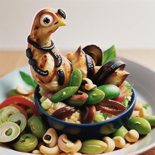 Roast five spice chicken with snake beans & cashews