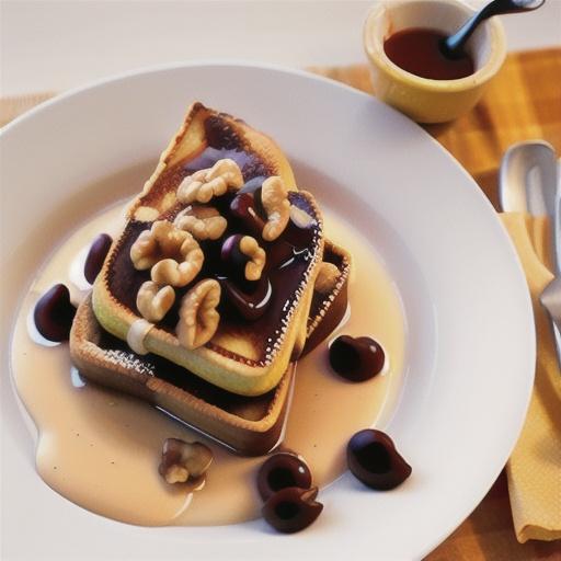 Spiced French toast with walnuts & maple syrup